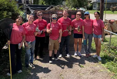 8 UHP members taking part in cleaning up and helping landscaping